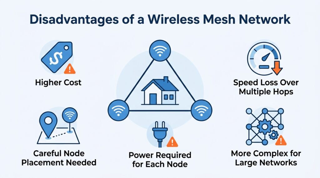 Disadvantages of a Wireless Mesh Network